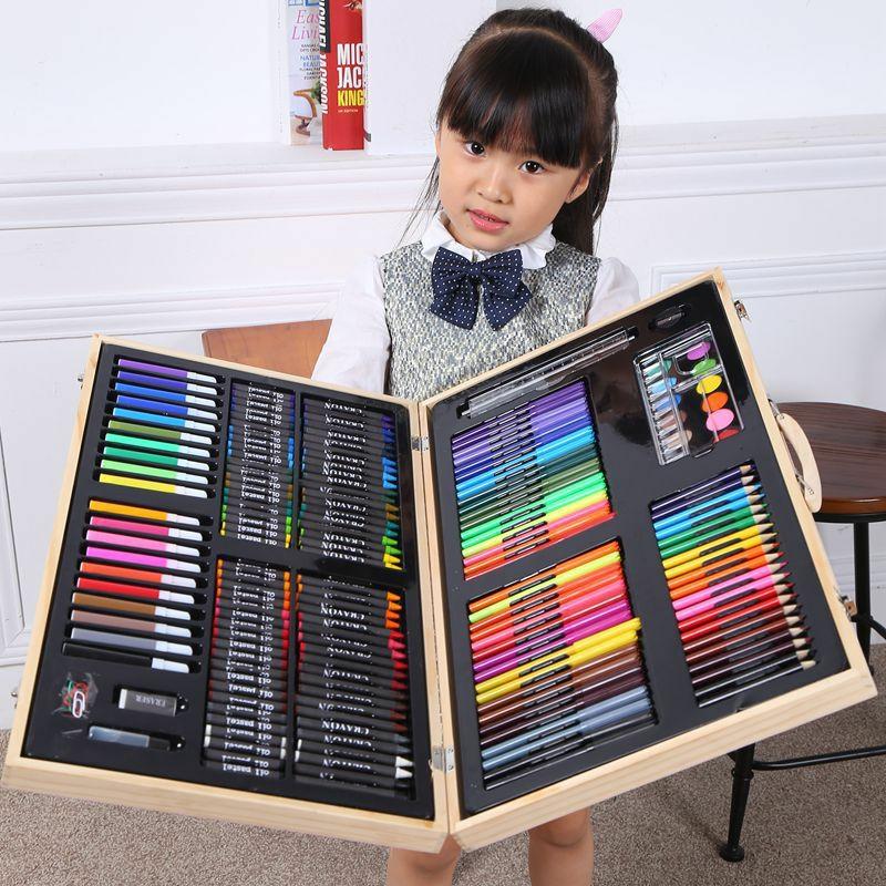 Art 101 Deluxe Wood Artist Set – 215 Piece Complete Art Studio  |  Drawing, Color & Painting Arts & Crafts Drawing, Color & Painting