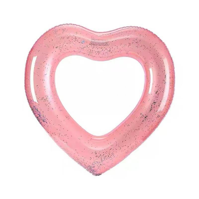 Coconut Float Pink Glitter Heart Pool Float – Durable 48" Inflatable Water Accessory  |  Swimming Pools & Water Toys Outdoor Play Swimming Pools & Water Toys