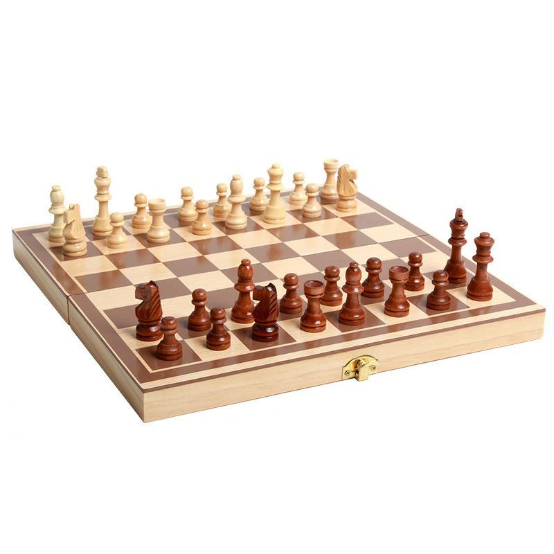 Deluxe Staunton Wood 18-Inch Folding Chess Set  |  Board Games Board Games Board Games