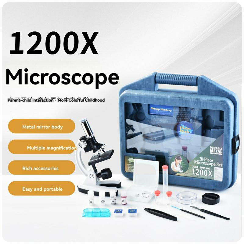 Discovery #Mindblown Microscope Exploration Set, 48-Piece With Metal Case  |  Science & Discovery Learning & Development Science & Discovery