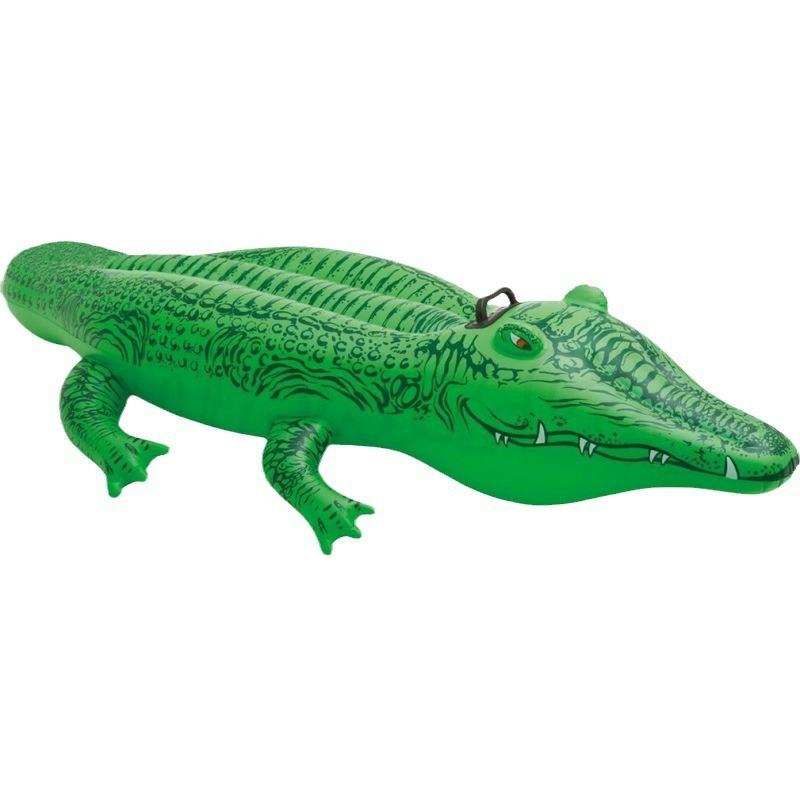 H2Ogo! Buddy Croc Inflatable Ride-On Pool Float, 60" X 28", Green  |  Swimming Pools & Water Toys Outdoor Play Swimming Pools & Water Toys