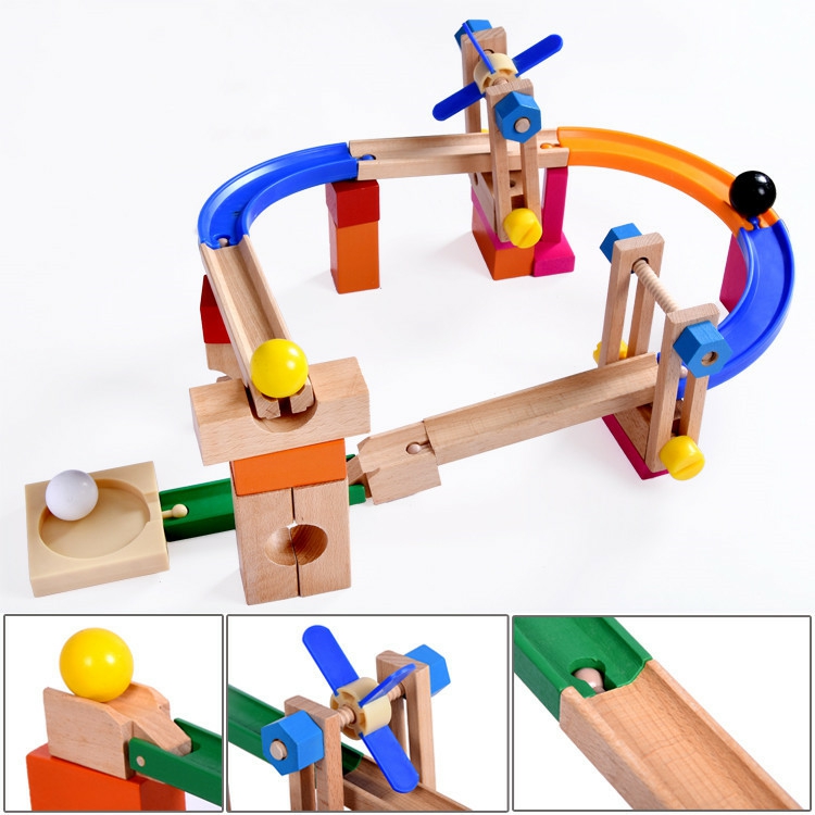 Hape Quadrilla Cliffhanger Wooden Marble Run – 94 Piece Set For Ages 4+  |  Wood & Jumbo Blocks Building Blocks & Sets Wood & Jumbo Blocks