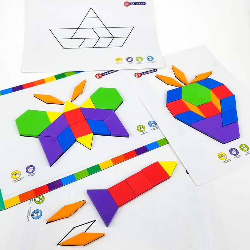 Learning Advantage Geometric Pattern Block Cards – 20 Double-Sided Activity Cards  |  Math, Counting & Time Learning & Development Math, Counting & Time