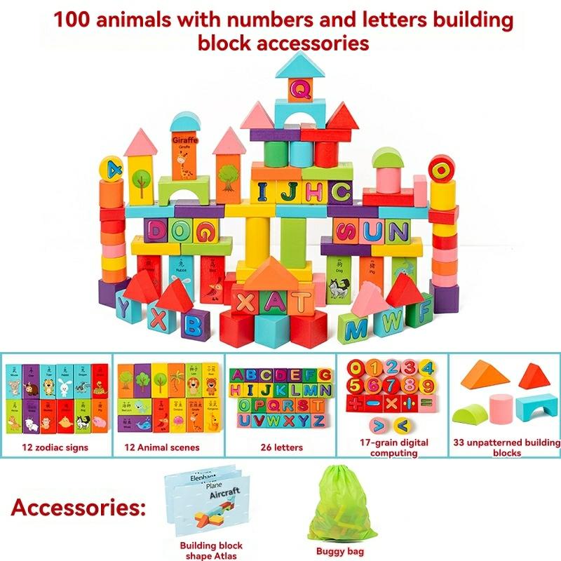 Miniland Eco-Friendly Wooden Stacking Castle Playset  |  Wood & Jumbo Blocks Building Blocks & Sets Wood & Jumbo Blocks